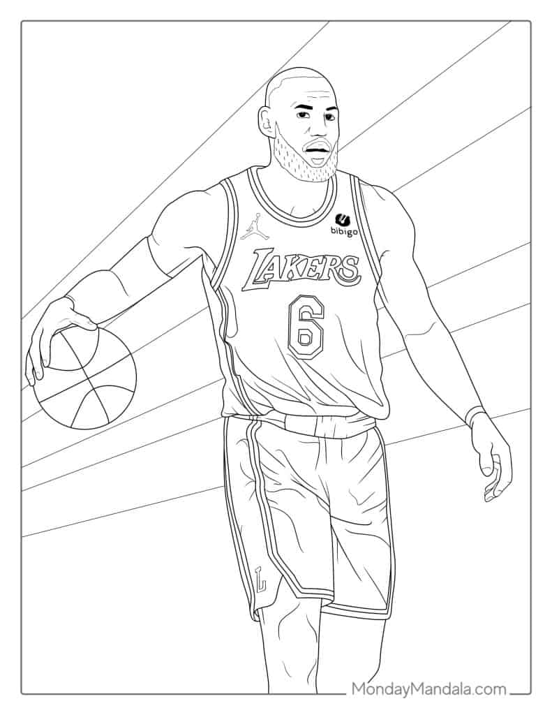 Lebron james coloring pages free pdf printables