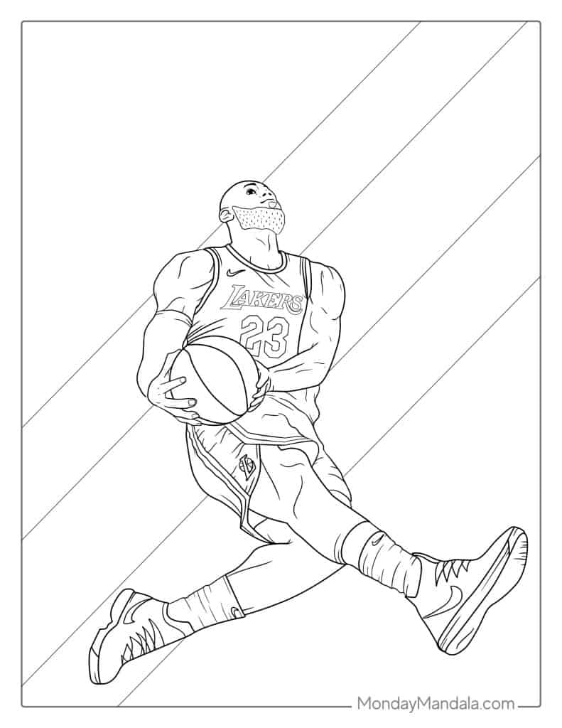 Lebron james coloring pages free pdf printables