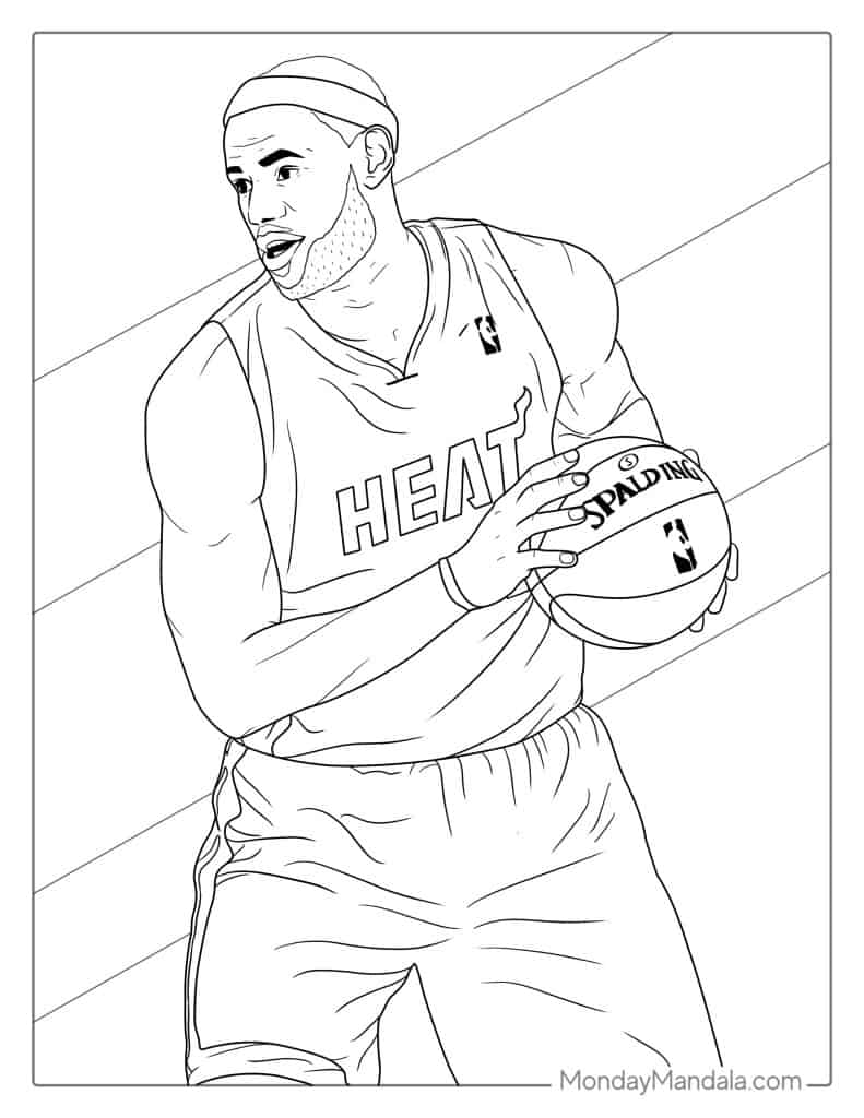 Lebron james coloring pages free pdf printables