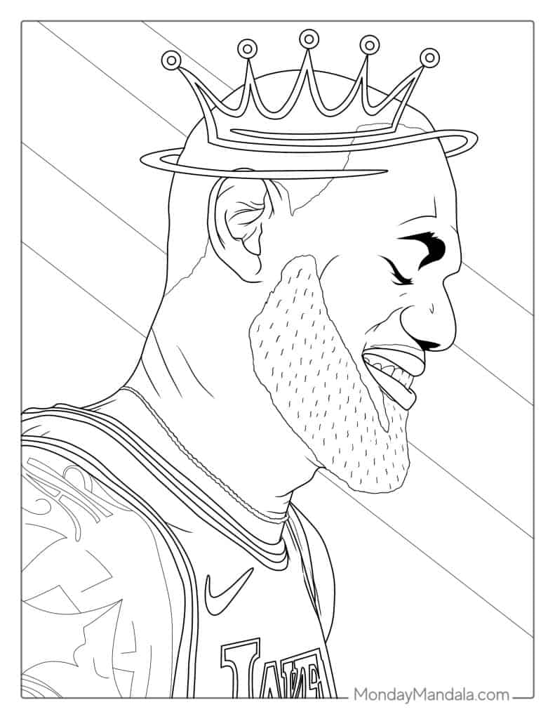 Lebron james coloring pages free pdf printables