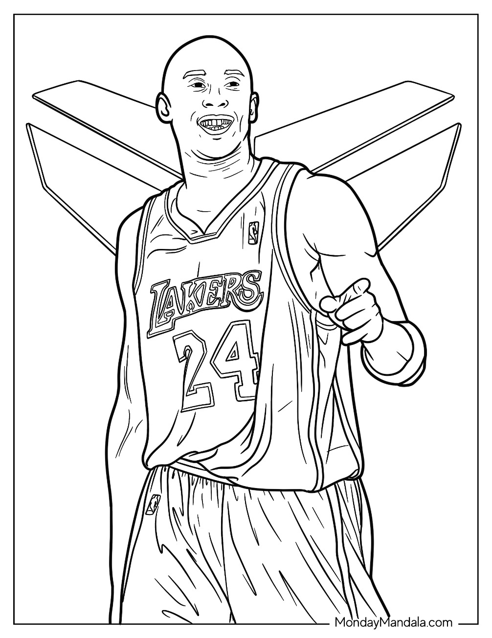 Kobe bryant coloring pages free pdf printables