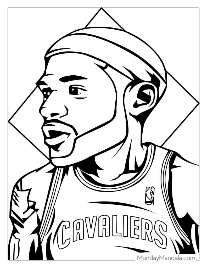 Lebron james coloring pages free pdf printables