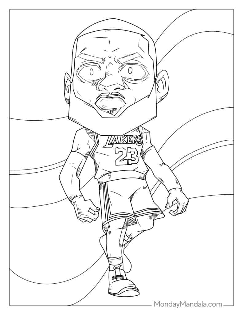 Lebron james coloring pages free pdf printables