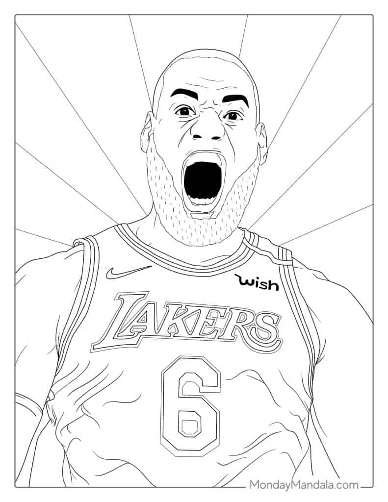 Lebron james coloring pages free pdf printables