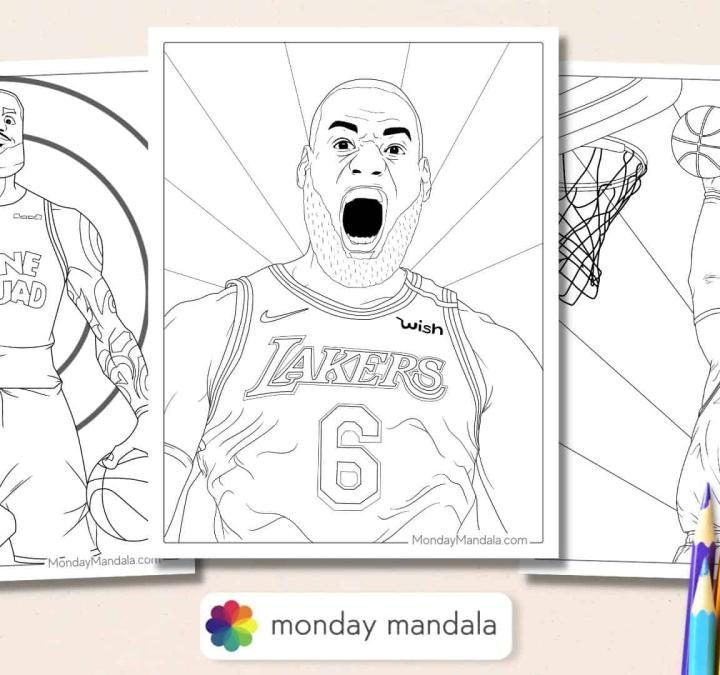 Lebron james coloring pages free pdf printables