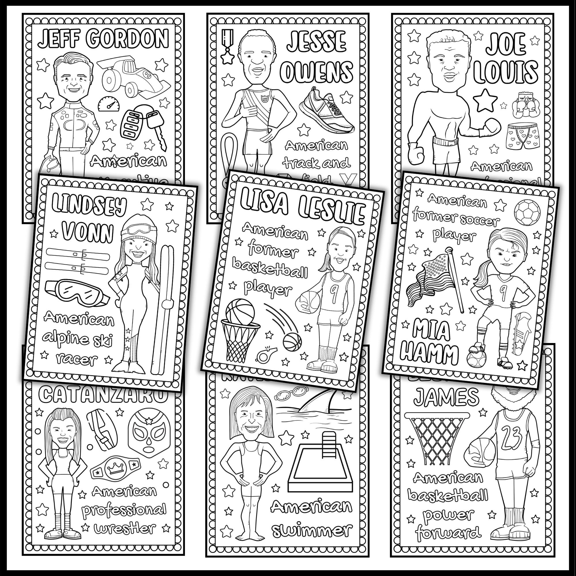 Famous sports figures coloring pages