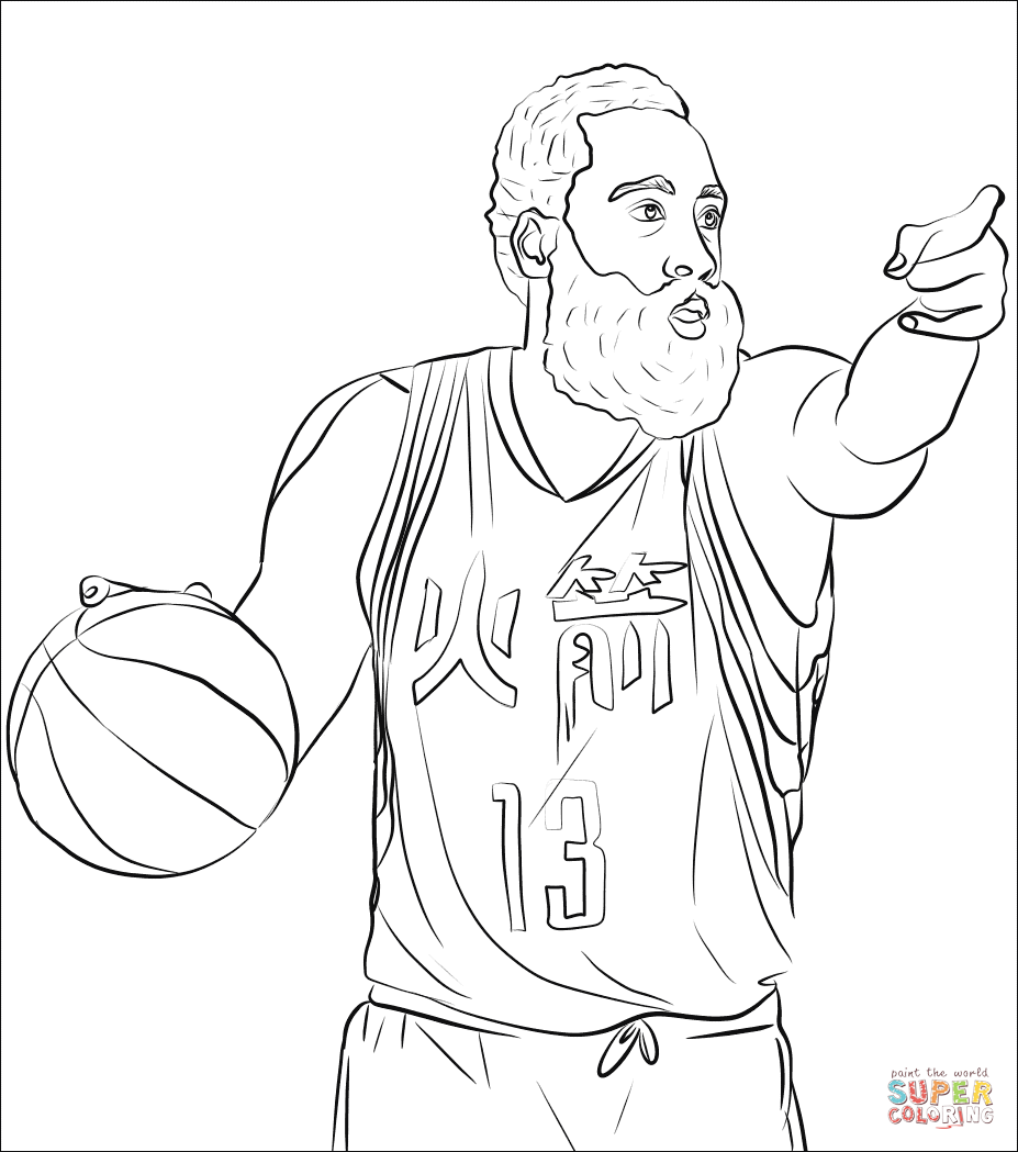 James harden coloring page free printable coloring pages