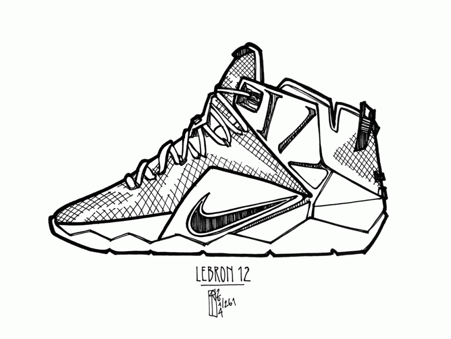 Lebron james shoes drawing