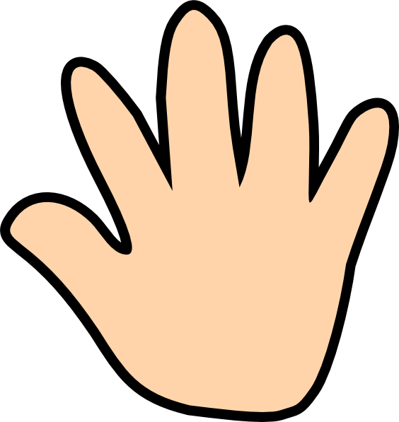 Skin color hand print clip art at