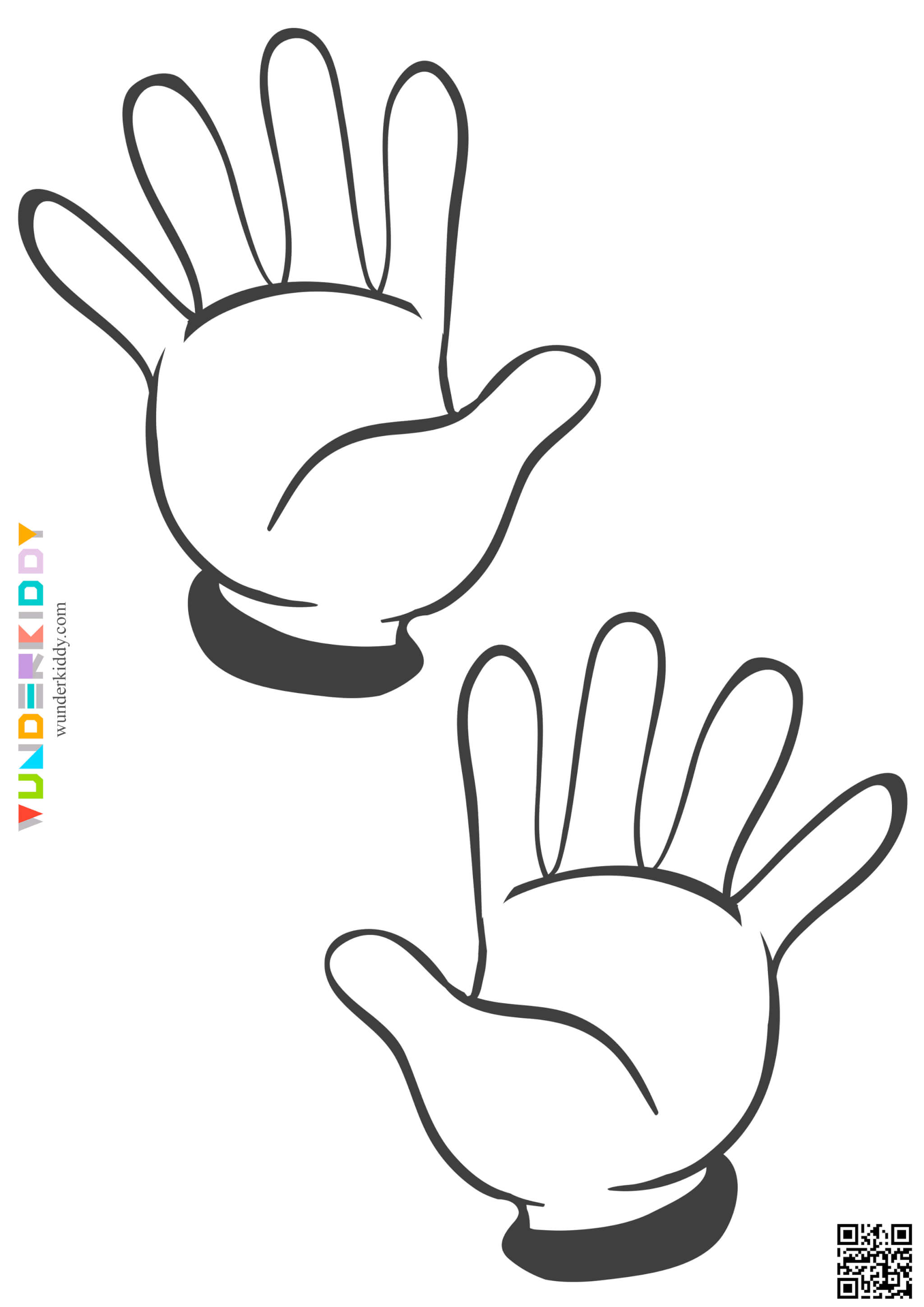 Printable left and right hand blank template for crafts