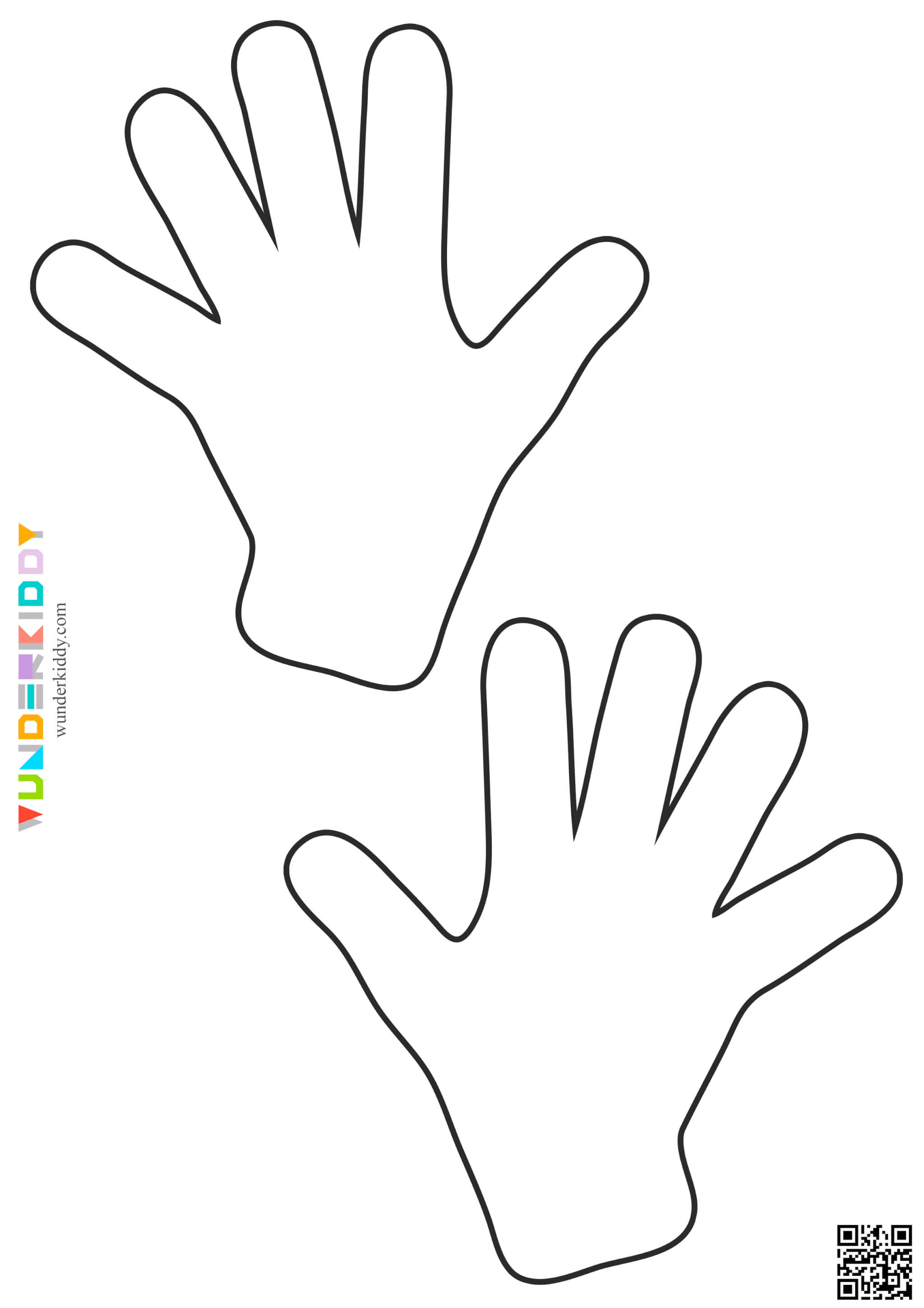 Printable left and right hand blank template for crafts