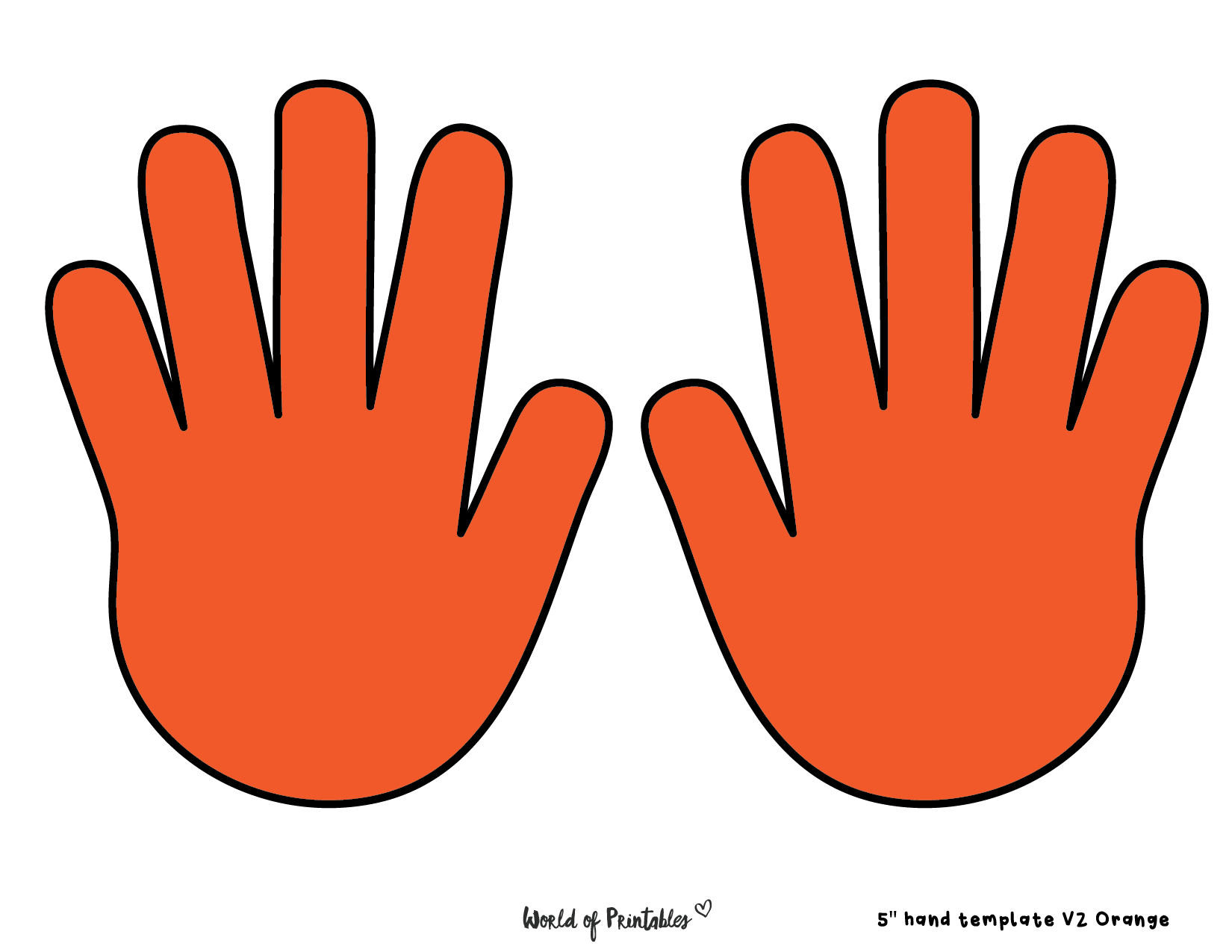 Hand outline printable templates