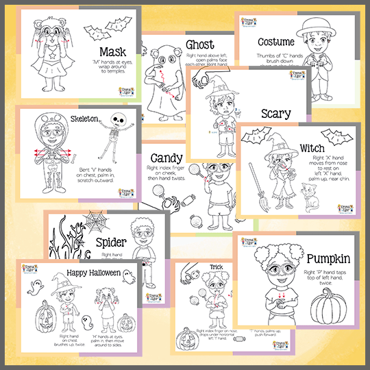 Emma and egor sign language coloring book halloween â emma egor