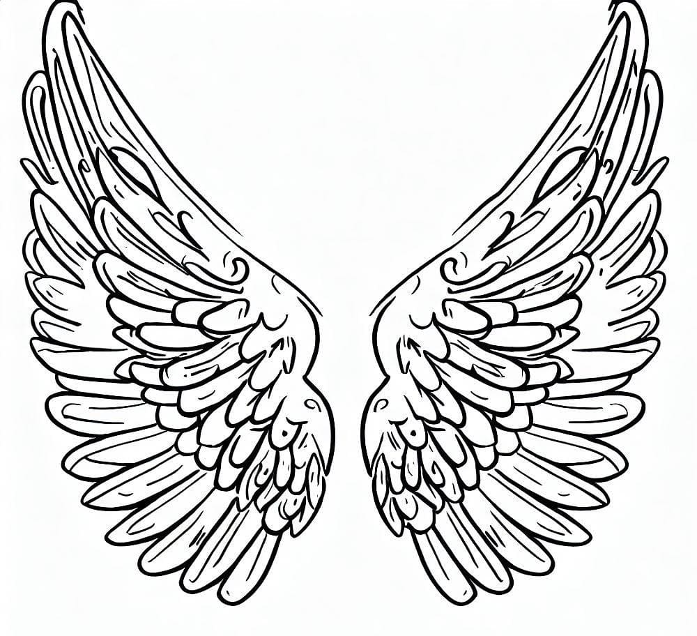 Angel wings coloring pages