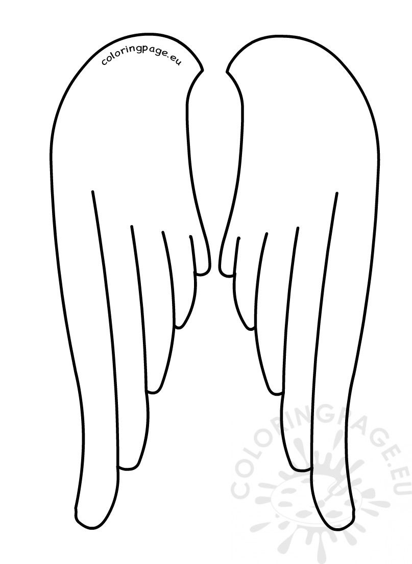 Printable angel wings template coloring page diy angel wings angel wing crafts angel wing ornaments