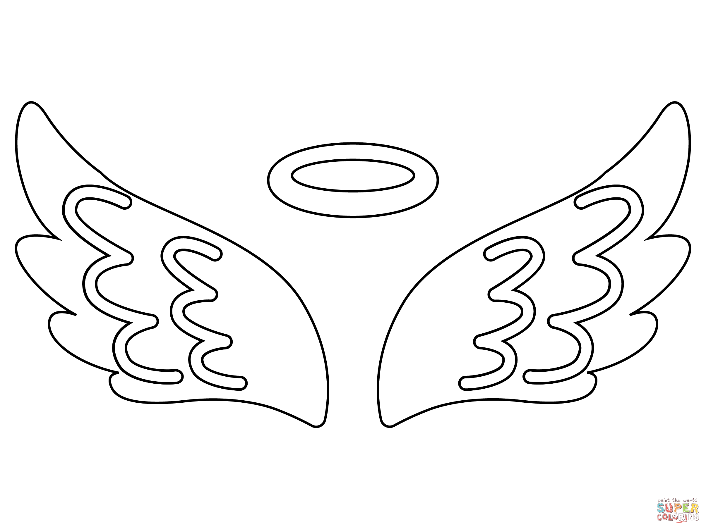 Angel wings coloring page free printable coloring pages