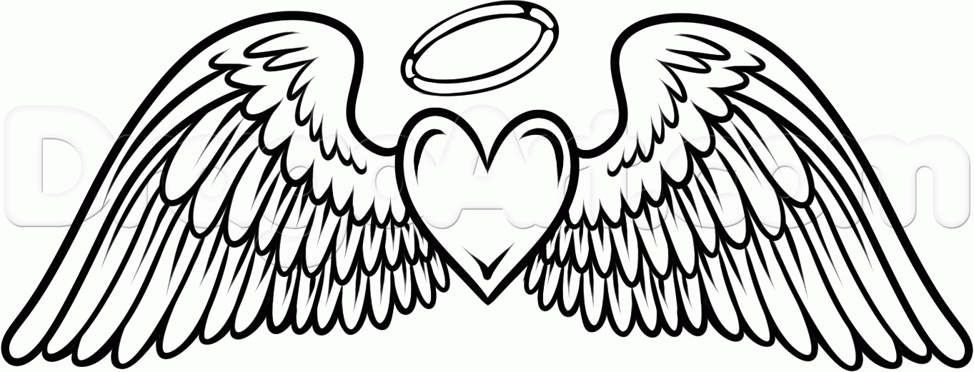 Coloring pages of crosses with wings how to draw angel wings tattoo step angel wings tattoo wings drawing angel drawing