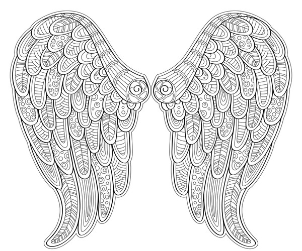 Adult coloring pages angel wings images stock photos d objects vectors