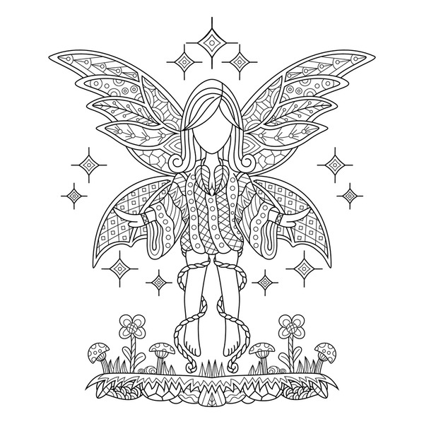 Adult coloring pages angel wings images stock photos d objects vectors