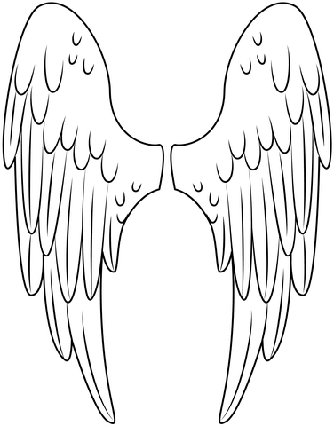 Angel wings coloring page free printable coloring pages