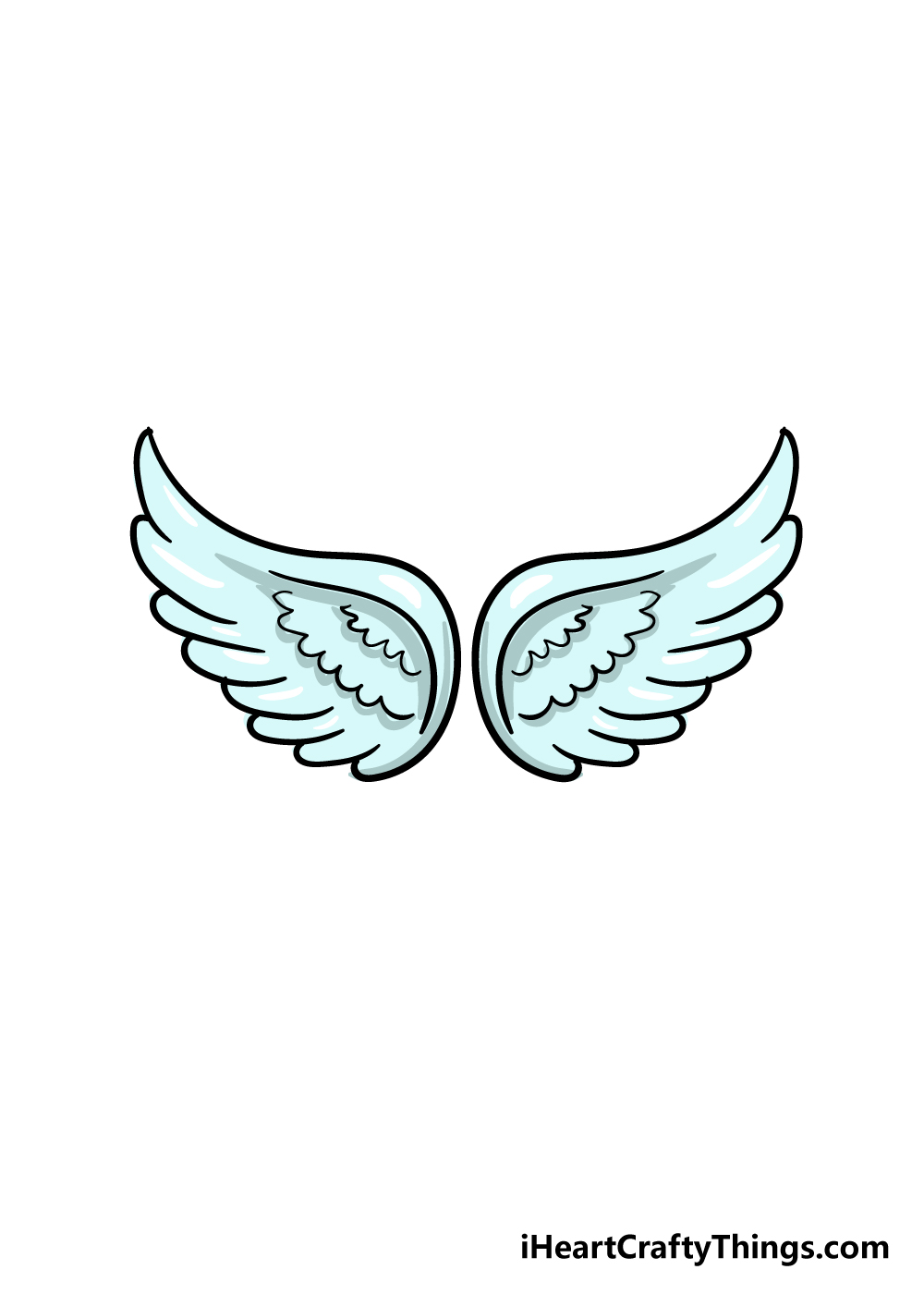 Angel wings drawing