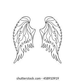 Adult coloring pages angel wings images stock photos d objects vectors