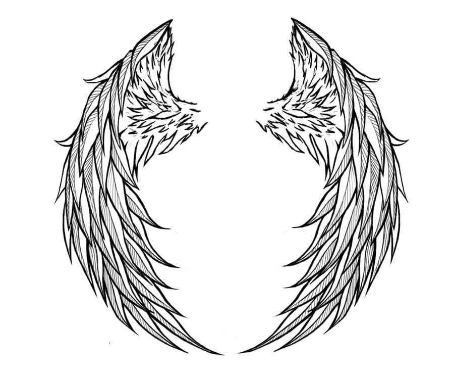 Angel wings coloring pages