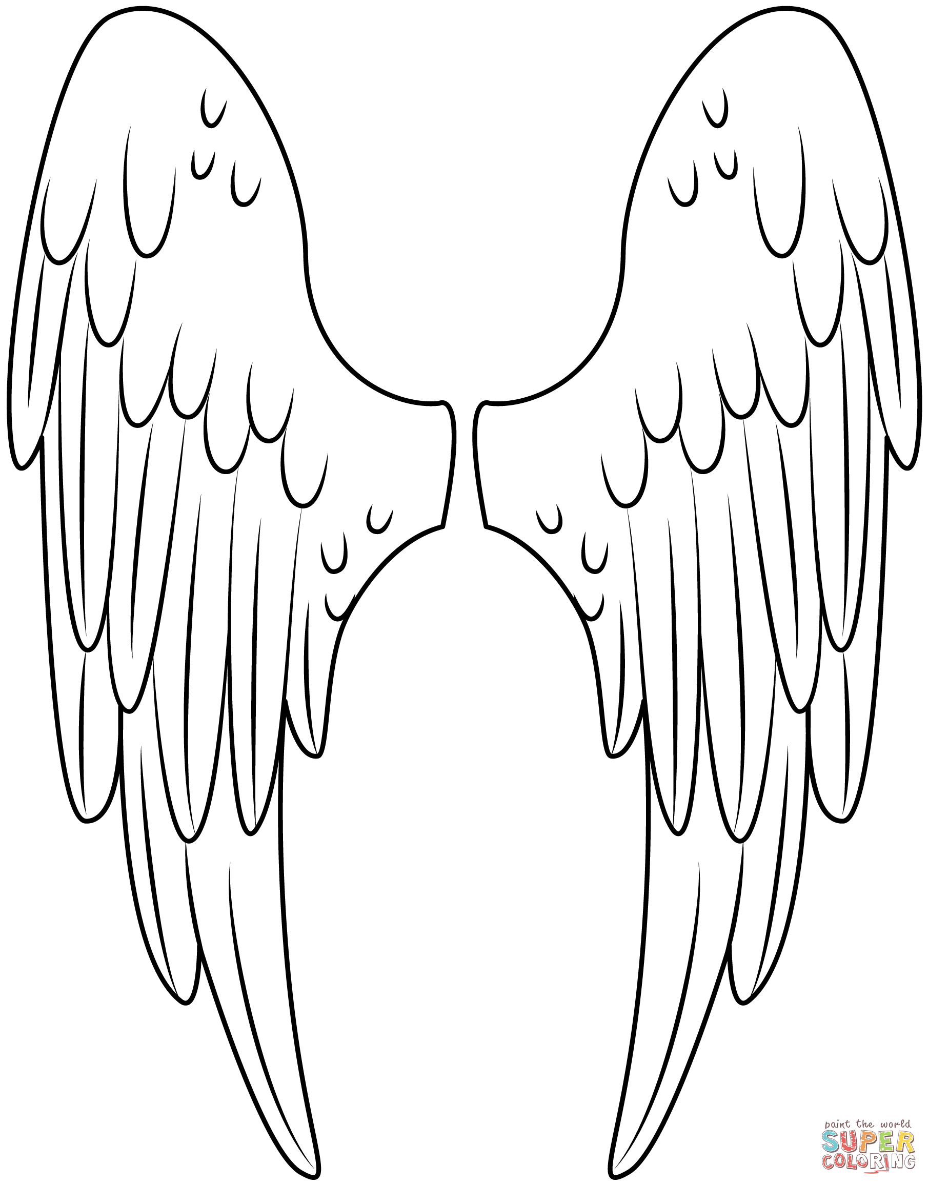 Angel wings coloring page free printable coloring pages