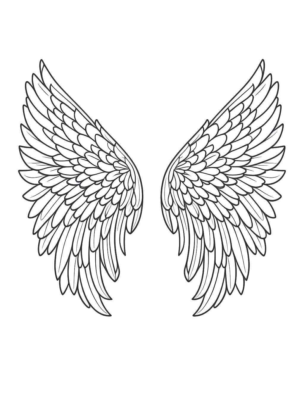 Angel wings coloring pages