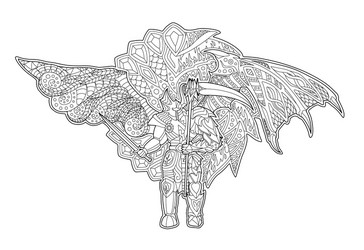 Angel wing coloring page vector images over