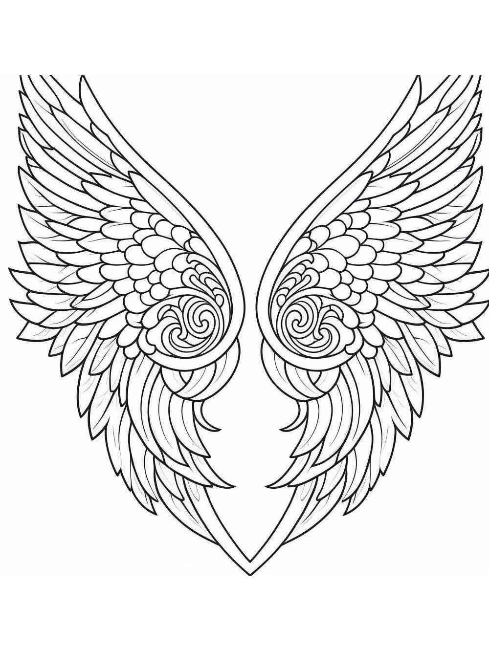 Angel wings coloring pages