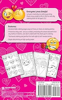 Emoji love coloring books for adults teens and kids two emoji books total of pages officially licensed emoji coloring book series newbourne media books