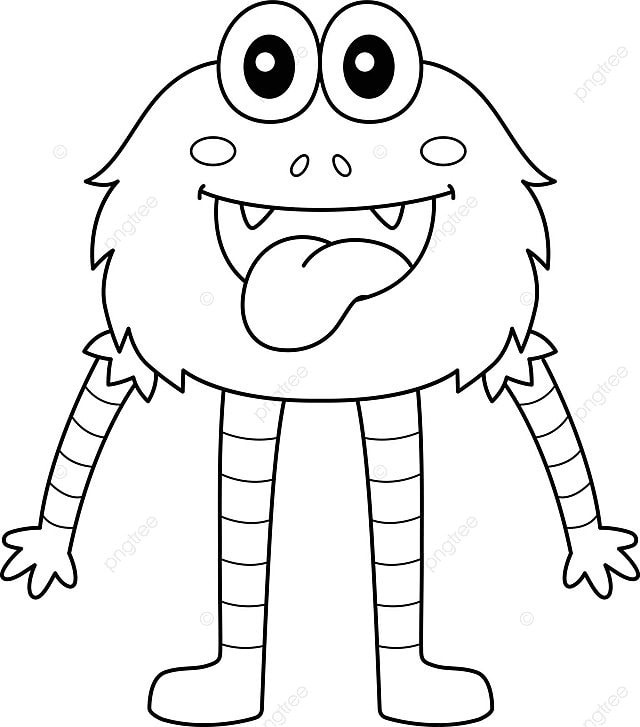 Monster with long arm and long leg coloring page vector color long leg colour png and vector with transparent background for free download