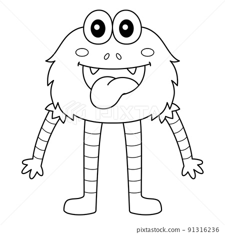 Monster with long arm and long leg coloring page