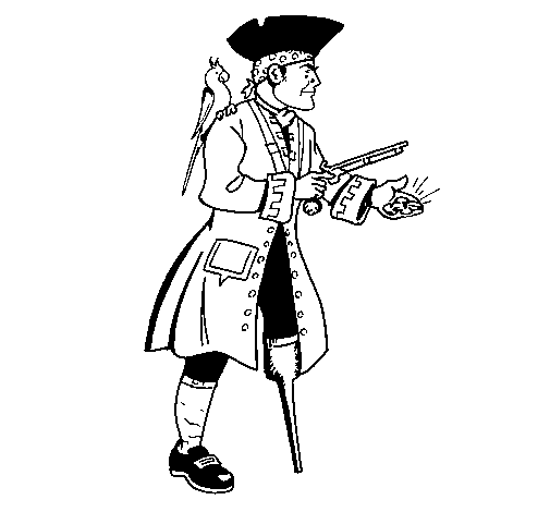 Pirate with wooden leg coloring page