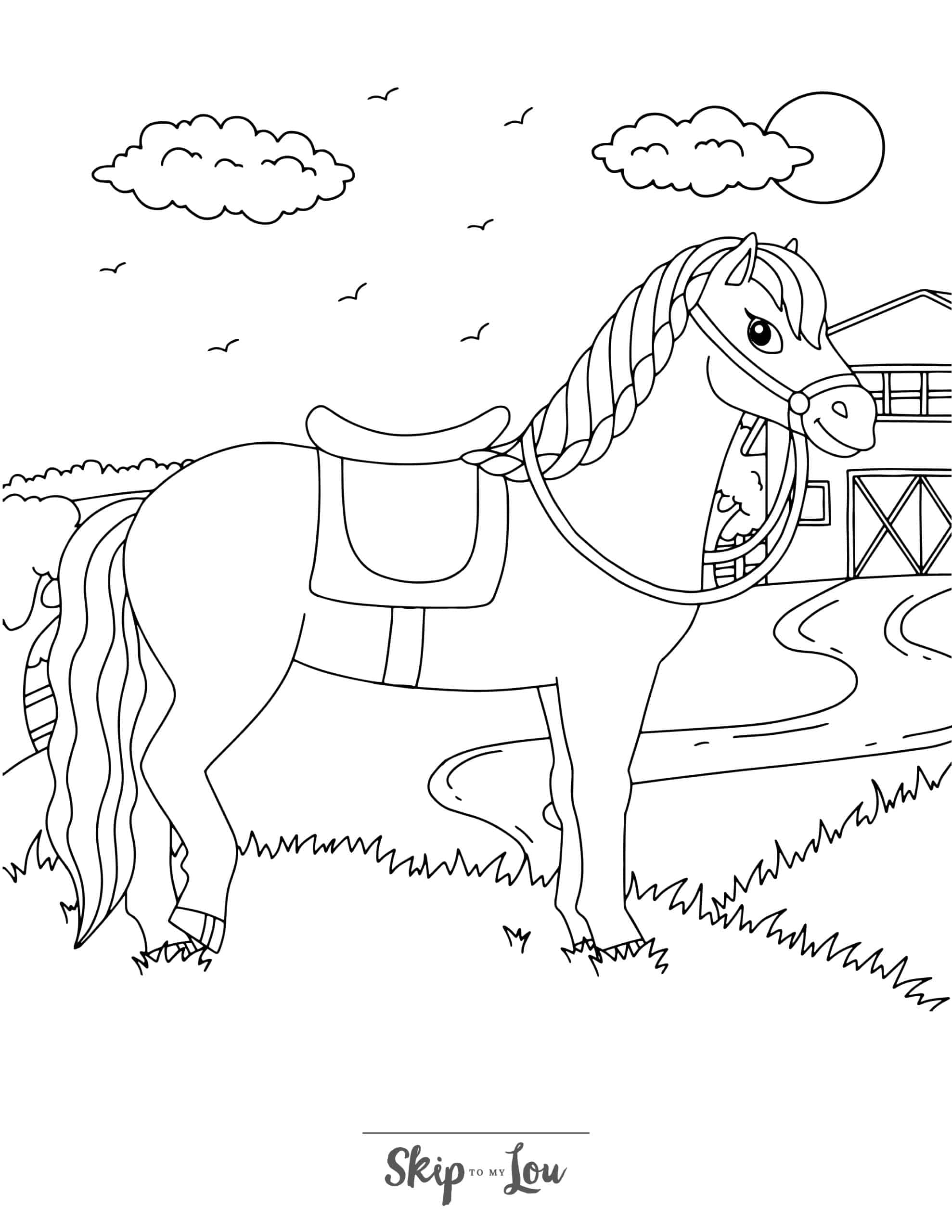 Horse coloring pages skip to my lou