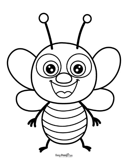 Printable bee coloring pages â cute sheets