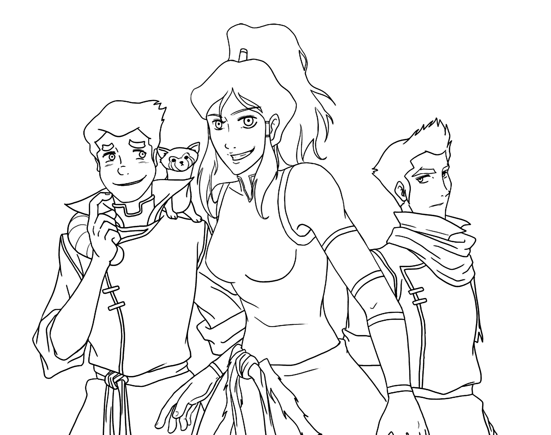 Korra and friends coloring pages for kids printable free