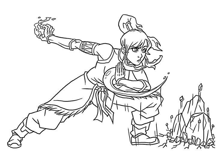 Avatar korra fire coloring pages for kids printable free