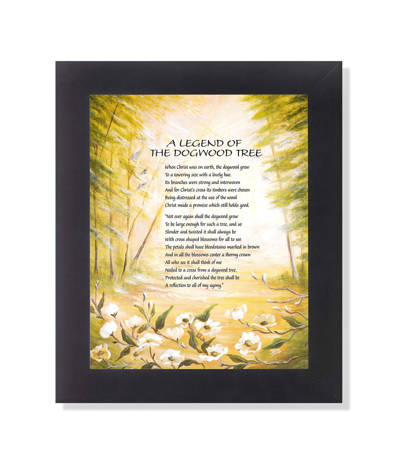 Legend of the dogwood tree christian religious black framed x art print posters prints