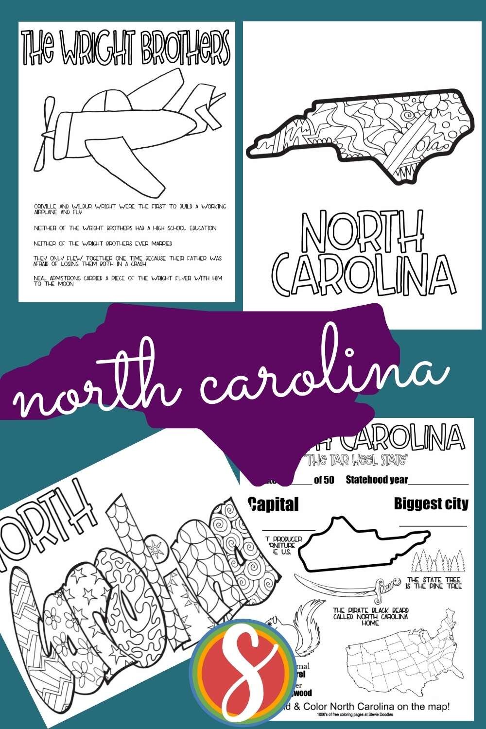 Free north carolina coloring pages â stevie doodles