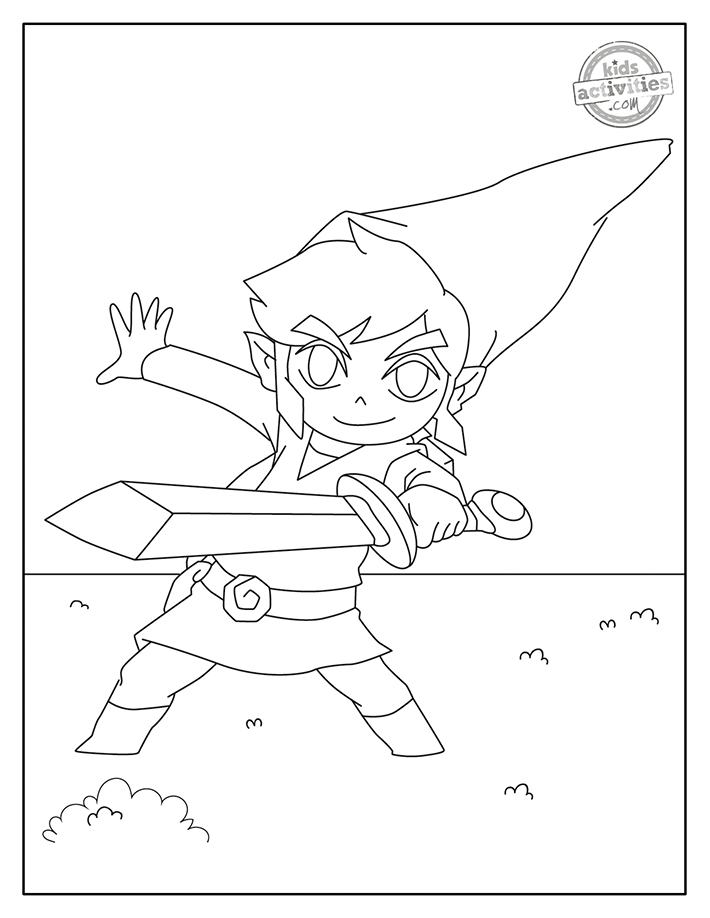 Free printable legend of zelda coloring pages kids activities blog