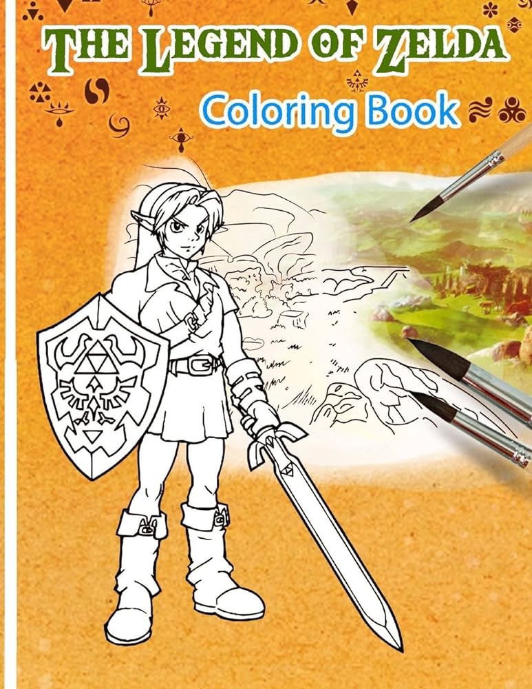 Legend of zelda coloring book super coloring book with high quality exclusive images books