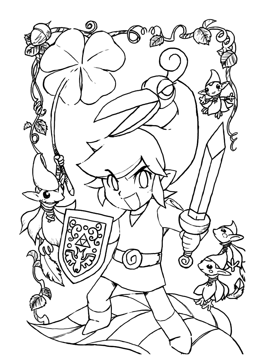 Zelda coloring pages for kids