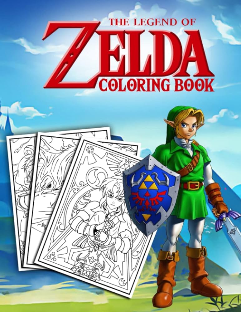 The legáºnd of zeldáº coloring book encourage creativity with one sided breáºth of the wáld coloring pages for kids adults cardenas juan hj books