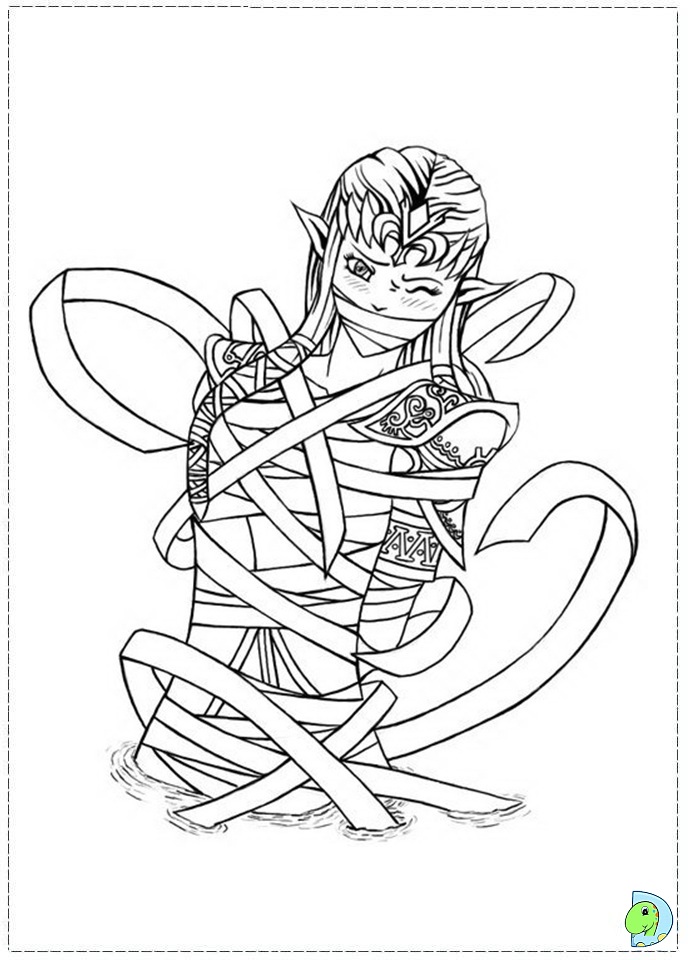 The legend of zelda coloring page