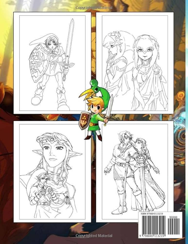 The legáºnd of zeldáº coloring book amazing drawings