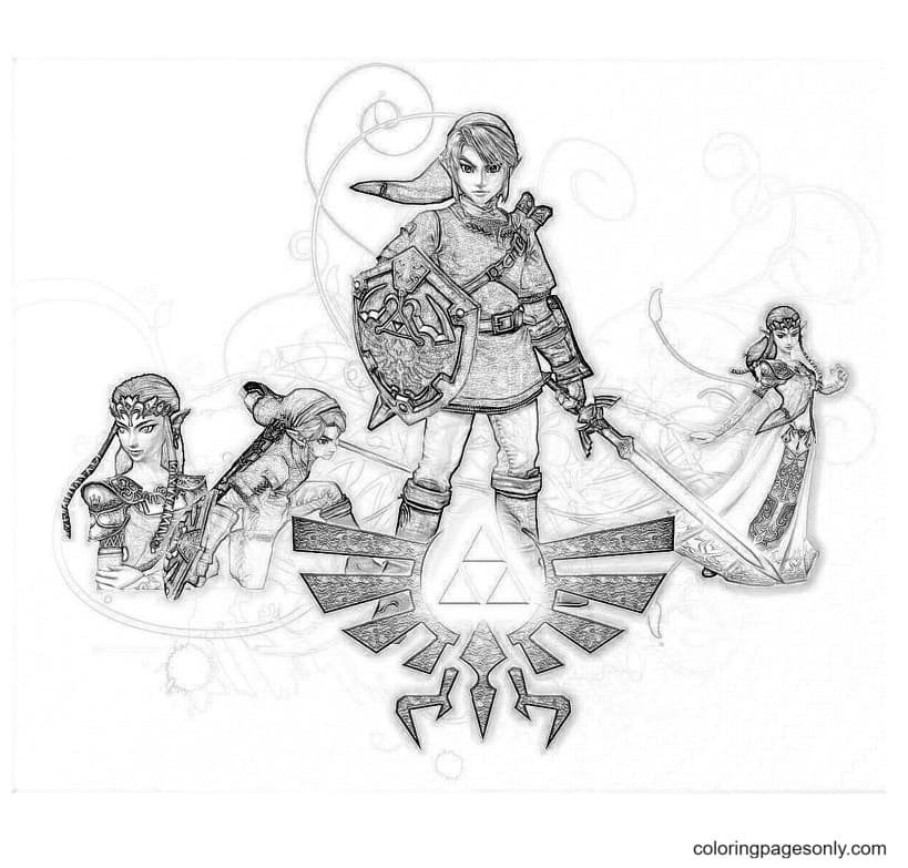 Zelda coloring pages printable for free download