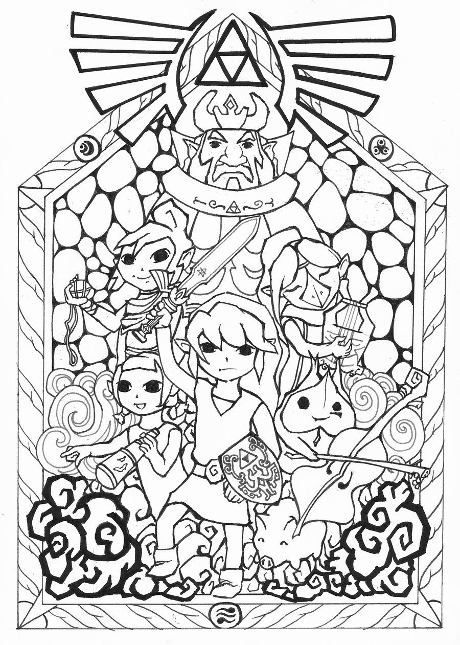 The windwaker line drawing by neddingtonanime on deviantart coloring books coloring pages coloring book art