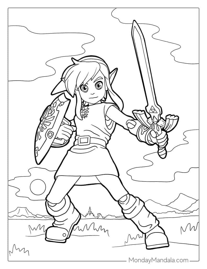 Zelda coloring pages free pdf printables